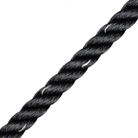 3-strand high tenacity mooring rope – Black