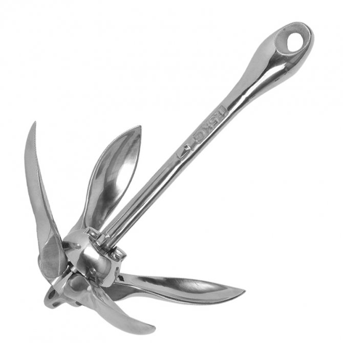 Folding grapnel anchor - Inox
