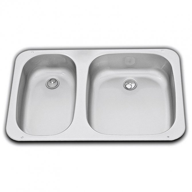 Double sink inox