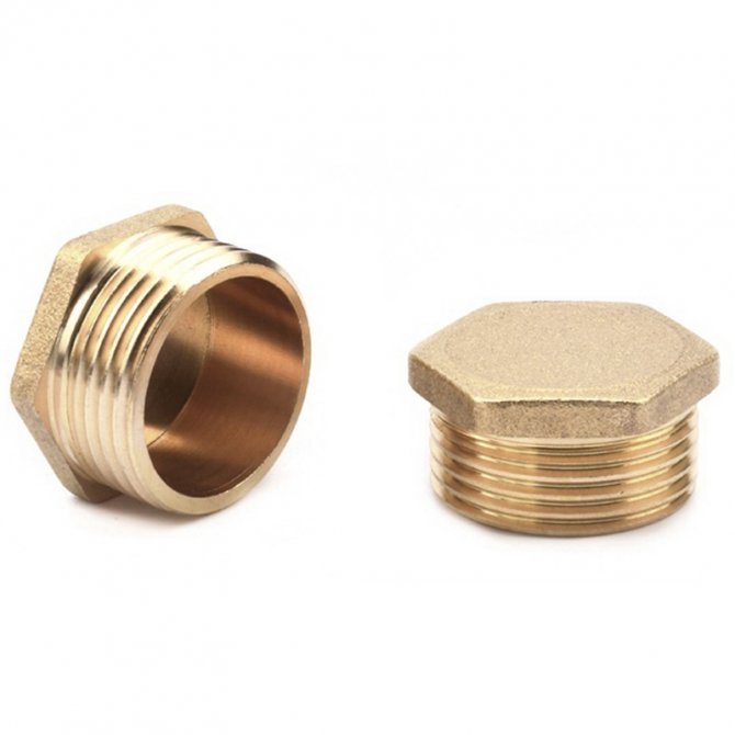 Male hex head cap brass