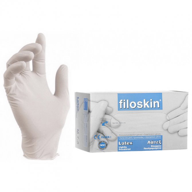 Γάντια latex άσπρα