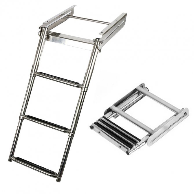Σκάλα πλατφόρμας συρταρωτή inox 24cm