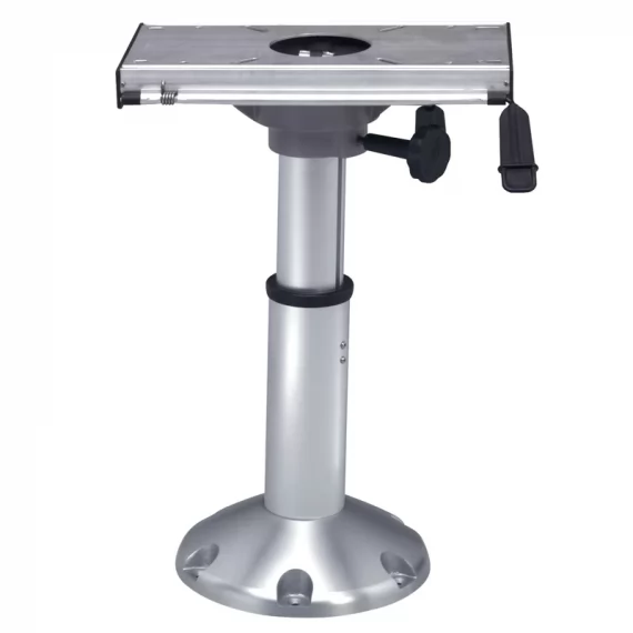 Manual adjustable pedestal with slide swivelling platewith lock