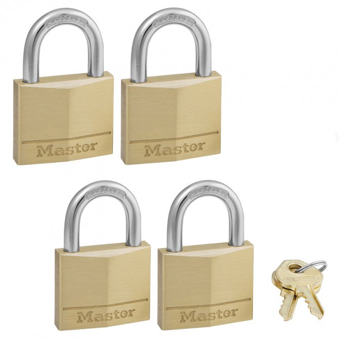 Λουκέτο μπρούτζινο 40mm SET 4τεμ Master Lock