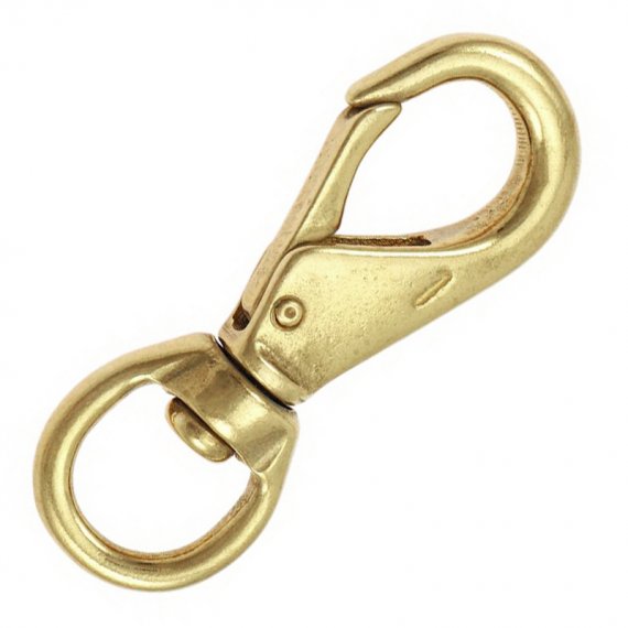 Swivel eye snap hook brass