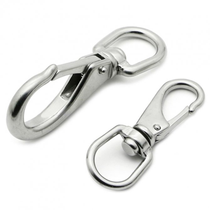 Swivel eye snap hook inox
