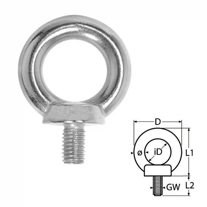 Μάπα βίδα αρσενική Inox M6