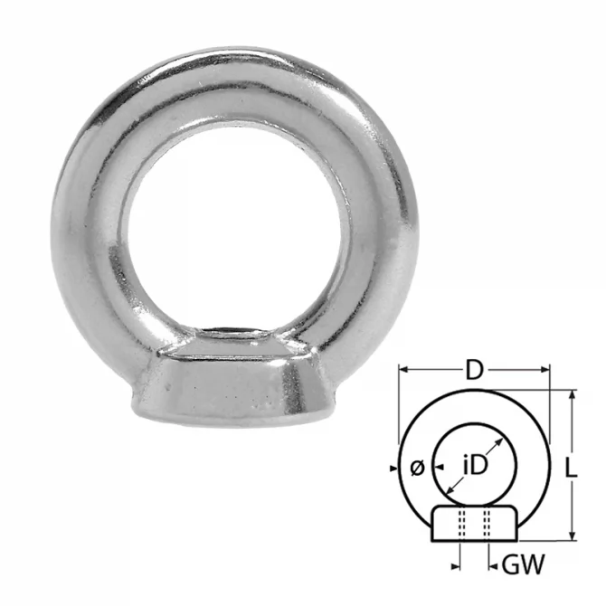 Μάπα βίδα θηλυκή Inox M6