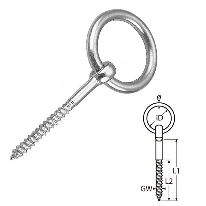 Μάπα στριφώνι με κρίκο Inox 6x60mm