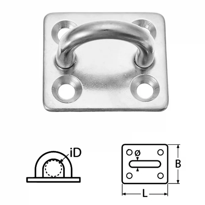 Μάπα τετράγωνη  Inox 6mm σκέτη 35x40mm