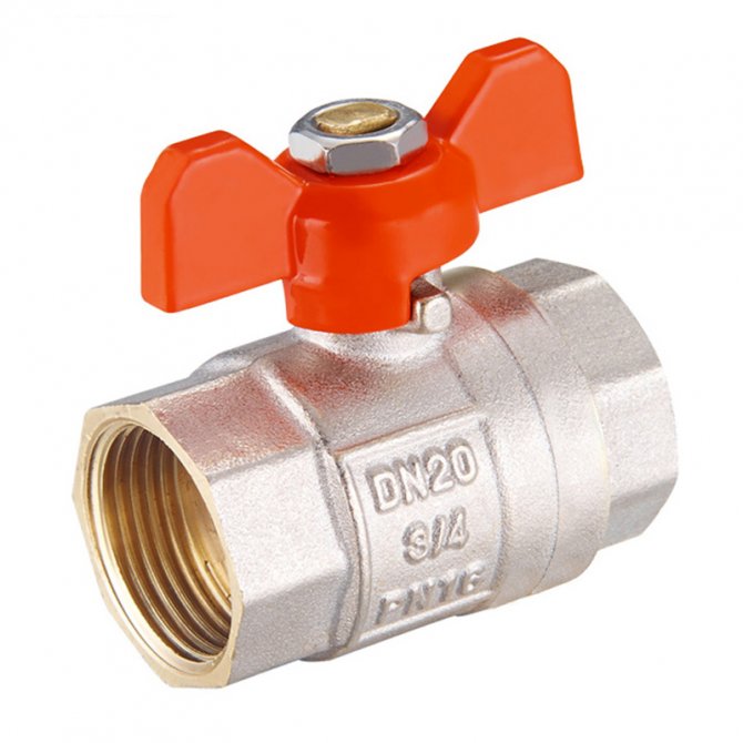 Βάνα ball valve πεταλούδα χρωμέ 1/2"