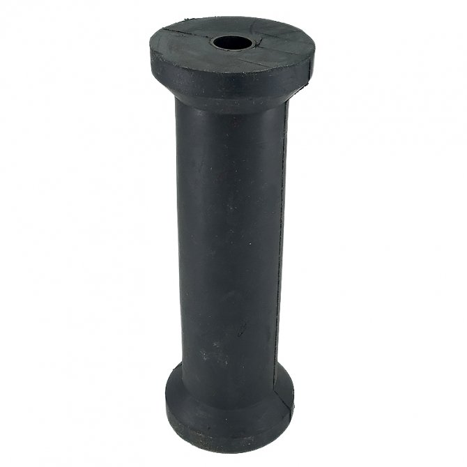 Long black keel roller for boat trailers