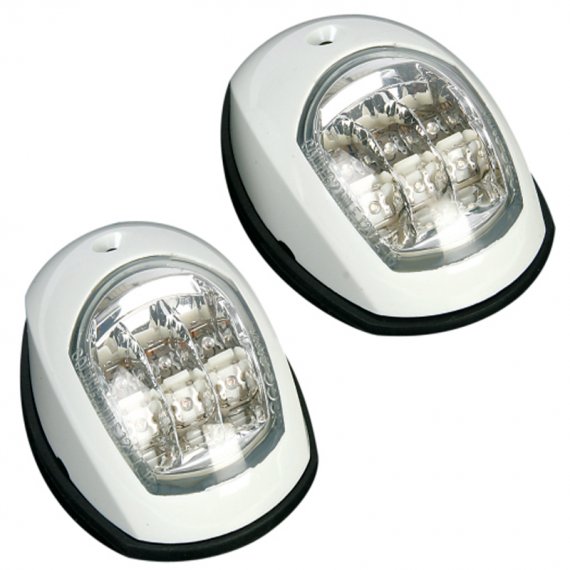 Φανοί πλευρικοί ζεύγος λευκό σώμα με LED 12V