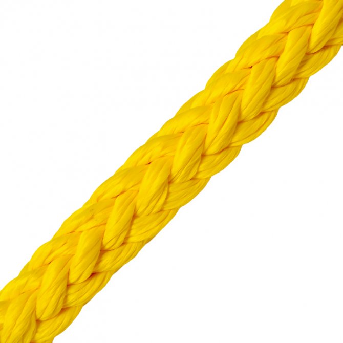 Σχοινί 12κλωνο επιφανείας P/P κίτρινο Φ24mm