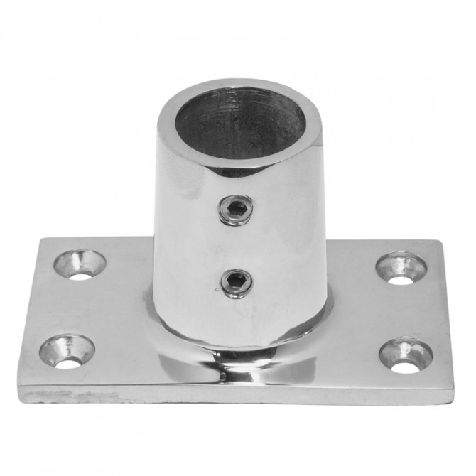 Βάση σωλήνα ρελιού παραλληλόγραμμη inox Φ22mm