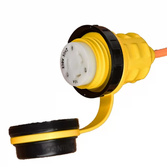 Φις ρεύματος με κάλυμμα και τάπα 16Α Marinco