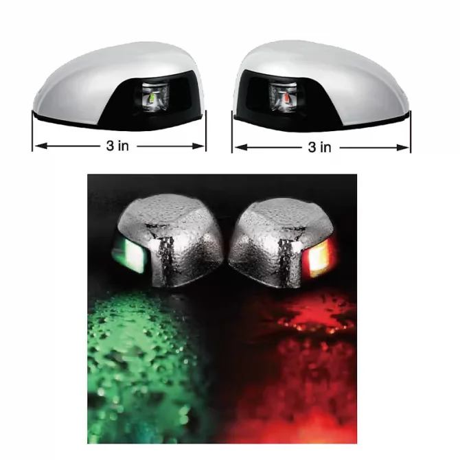 Φώτα πλεύσεως LED inox επίπεδα 12V